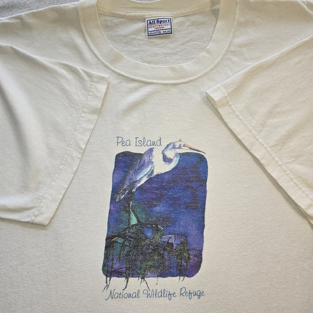 Vintage 90s Pea Island National Wildlife Refuge T-Shirt XXL Single Stitch All...